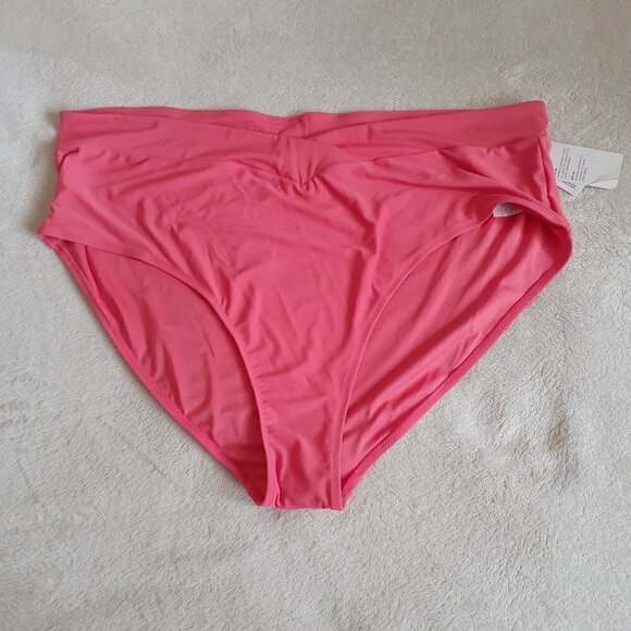 Old Navy NWT Women's Size 3X Cross Front Day Lily Pink Bikini Bottoms - Picture 2 of 11